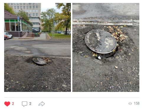 В Головановском переулке отремонтировали канализационный люк